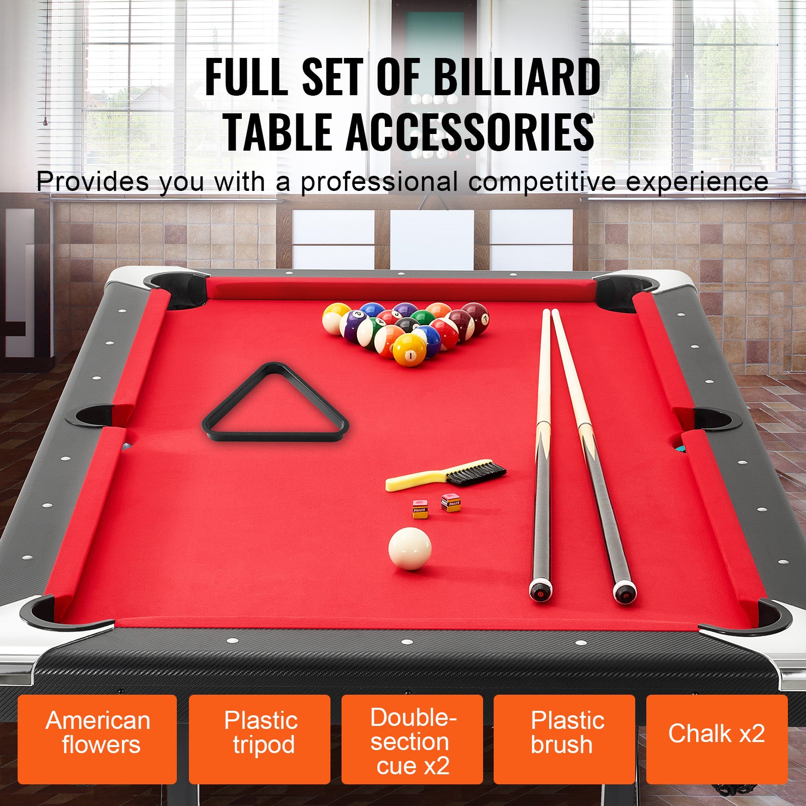 Uimoso 6,3/7 Pieds Table De Billard Set Table De Billard Portable Pliable Salle De Jeux