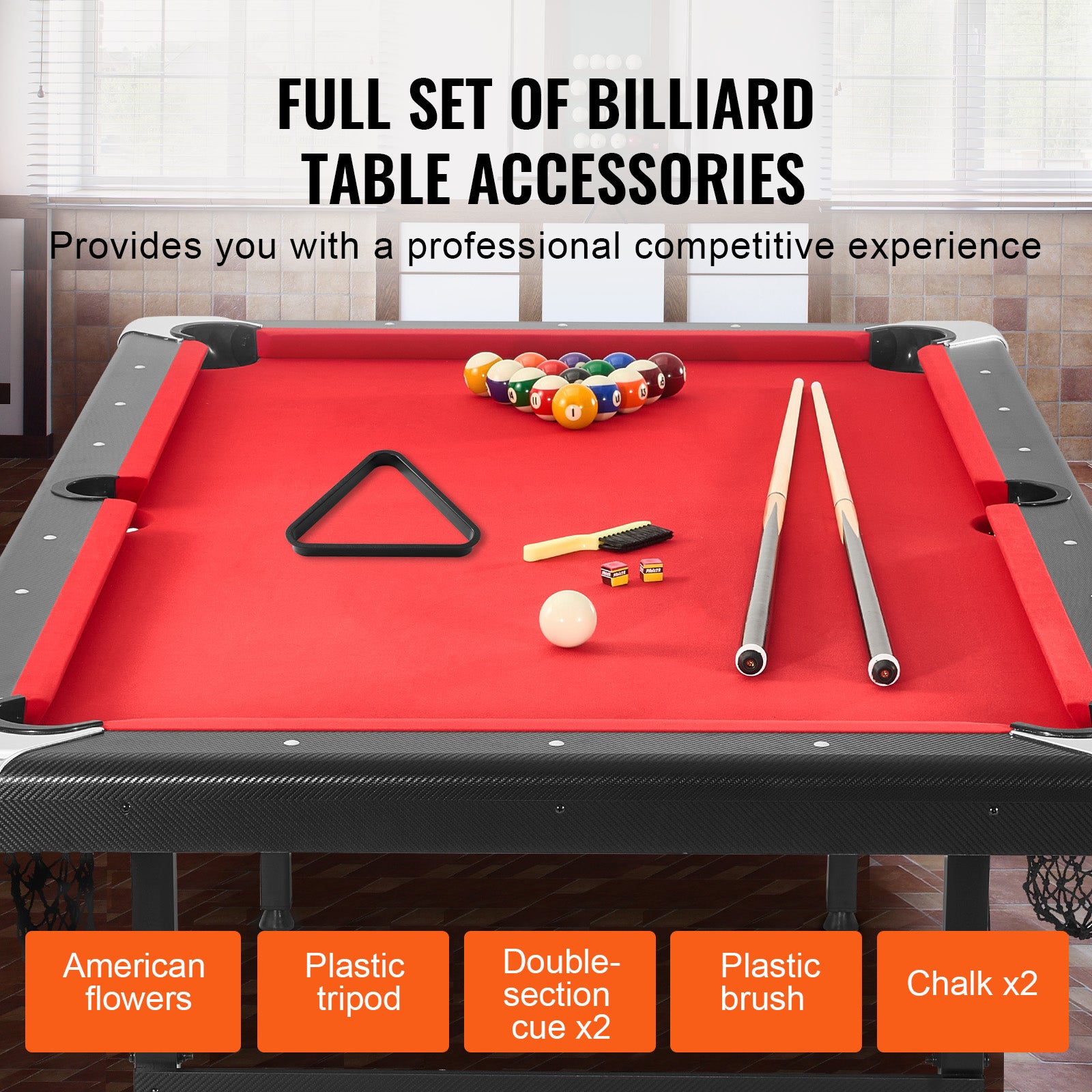 Uimoso 6,3/7 Pieds Table De Billard Set Table De Billard Portable Pliable Salle De Jeux