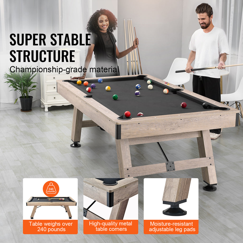 Uimoso 6,3/7 Pieds Table De Billard Set Table De Billard Portable Pliable Salle De Jeux