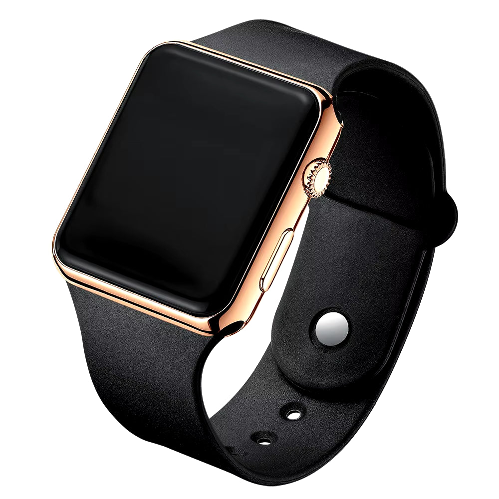 Stylish LED Digital Sports Watch for Men and Women - Black Silicone Casual Wristband