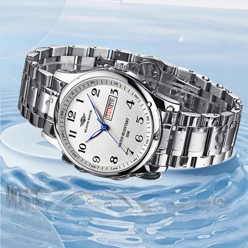 Business Watch for Men Retro Calendar Men'S Quartz
