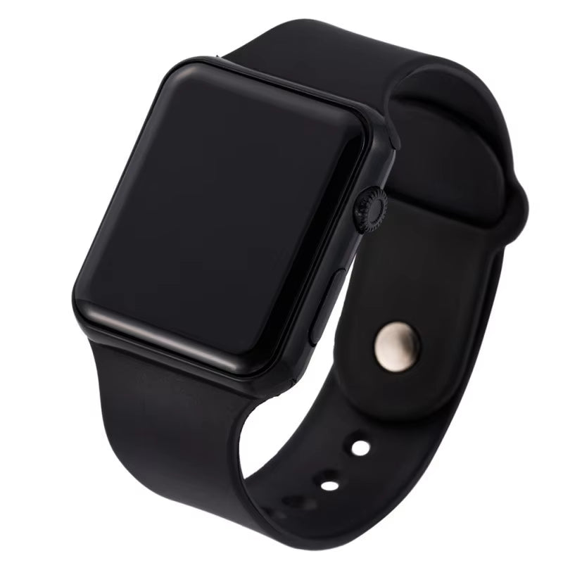 Stylish LED Digital Sports Watch for Men and Women - Black Silicone Casual Wristband