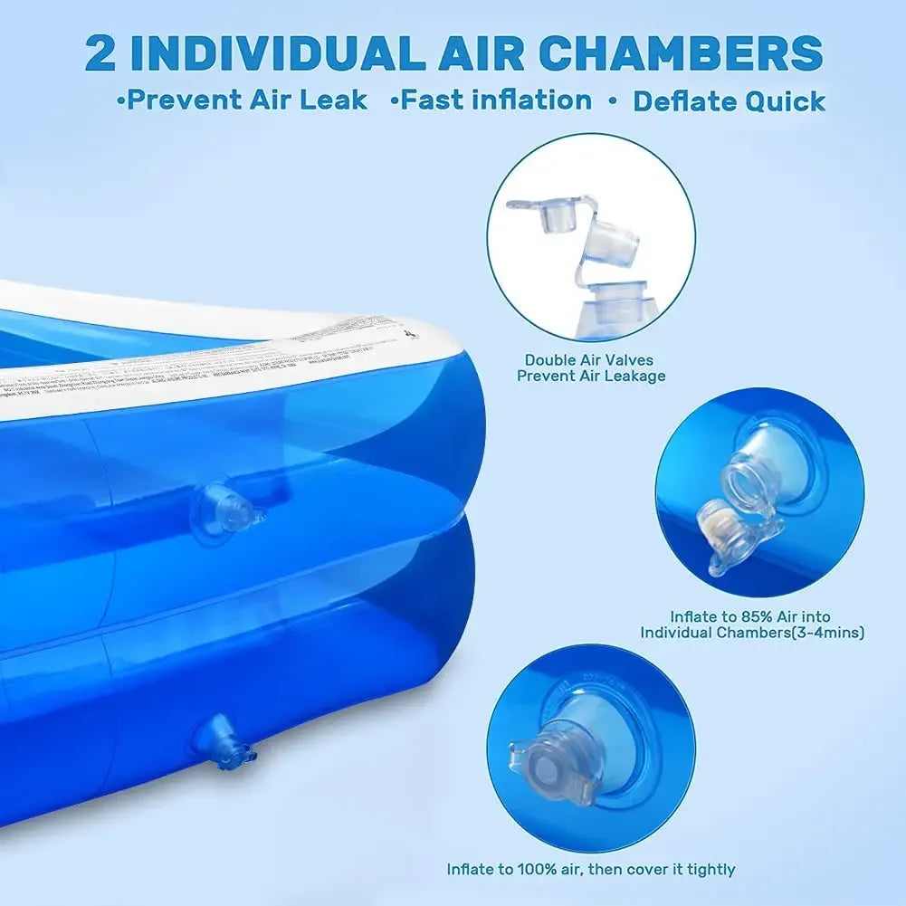 2M/2.6M/300Cm Large Inflatable Swimming Pool Adults Kids Pools Bathing Tub Outdoor Indoor Bathtub Water Pool Family Party Toys