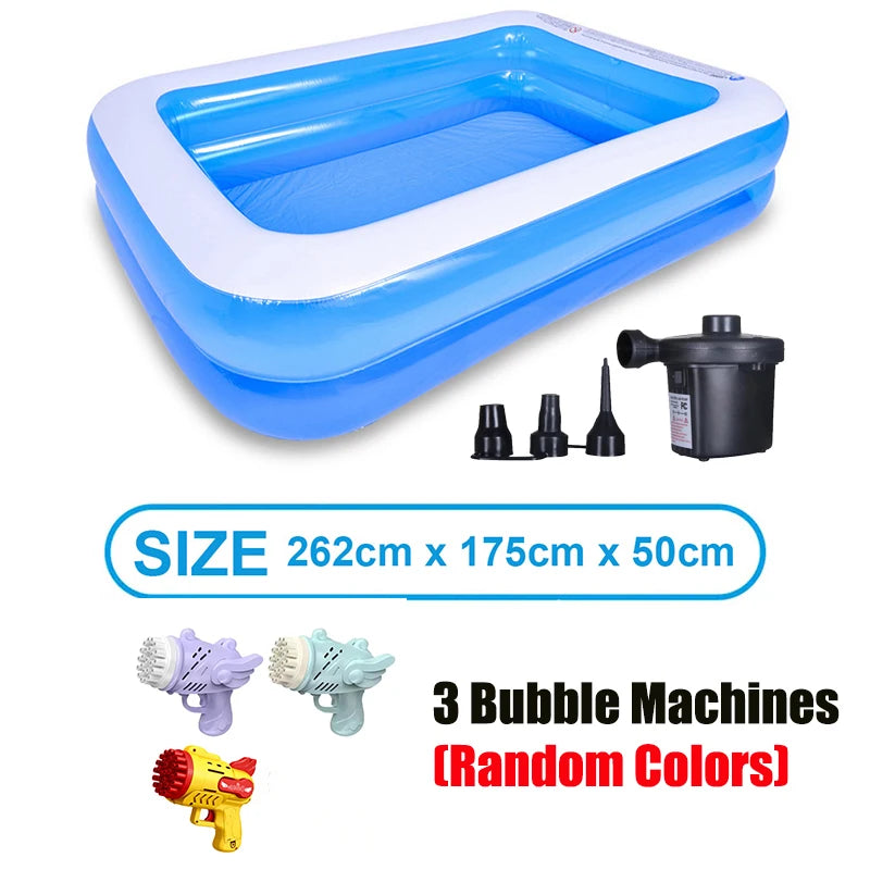 2M/2.6M/300Cm Large Inflatable Swimming Pool Adults Kids Pools Bathing Tub Outdoor Indoor Bathtub Water Pool Family Party Toys