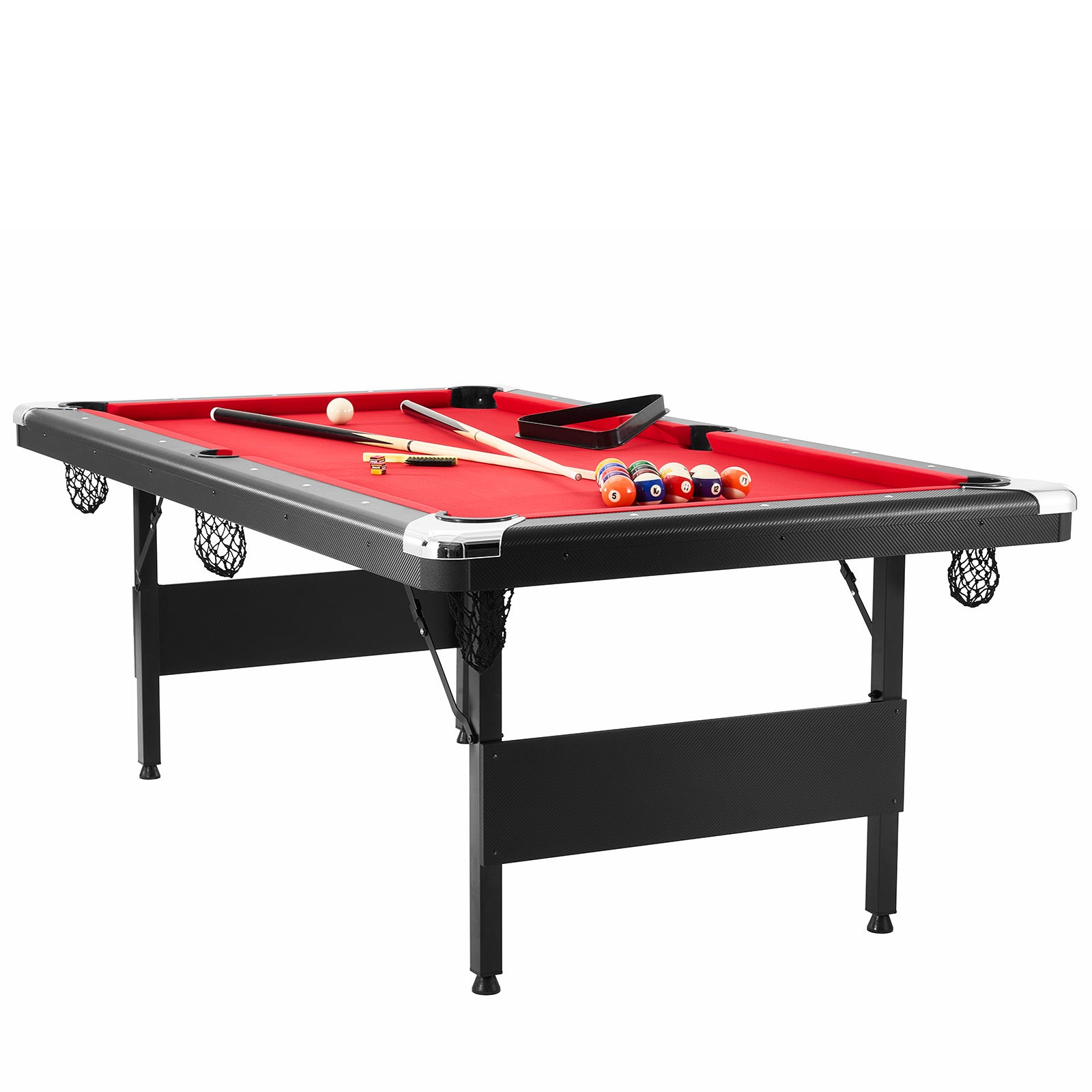 Uimoso 6,3/7 Pieds Table De Billard Set Table De Billard Portable Pliable Salle De Jeux