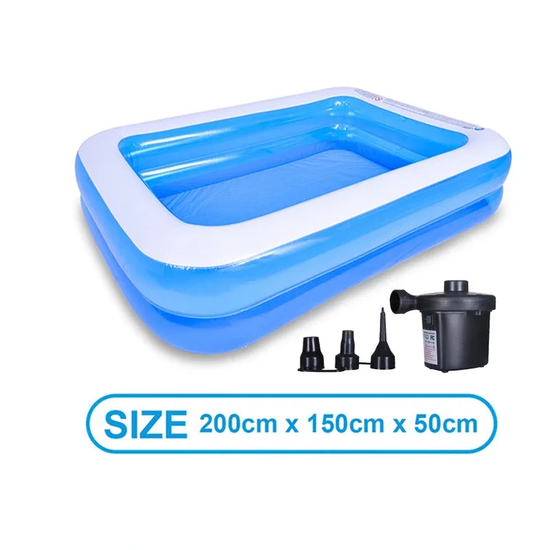 2M/2.6M/300Cm Large Inflatable Swimming Pool Adults Kids Pools Bathing Tub Outdoor Indoor Bathtub Water Pool Family Party Toys