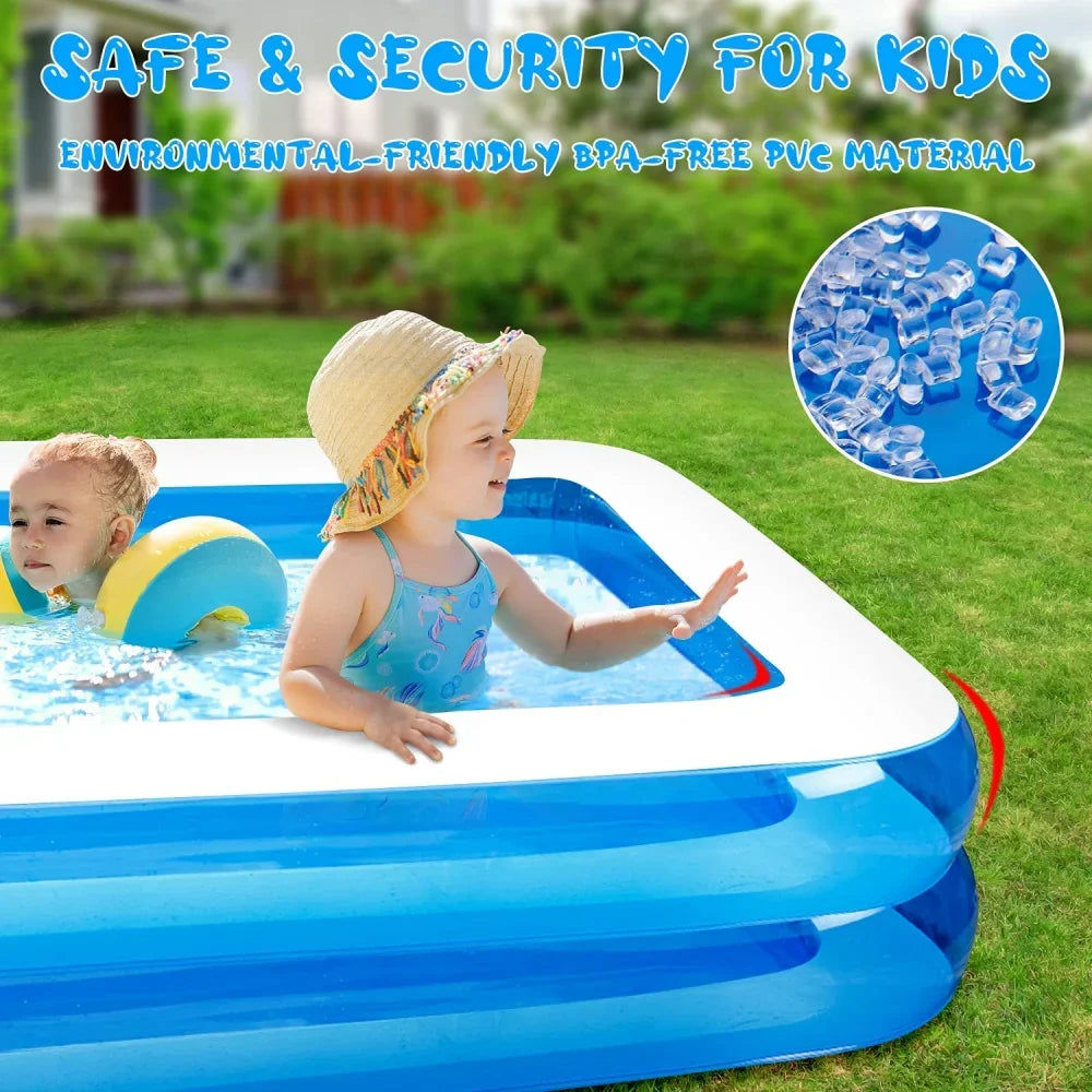 2M/2.6M/300Cm Large Inflatable Swimming Pool Adults Kids Pools Bathing Tub Outdoor Indoor Bathtub Water Pool Family Party Toys
