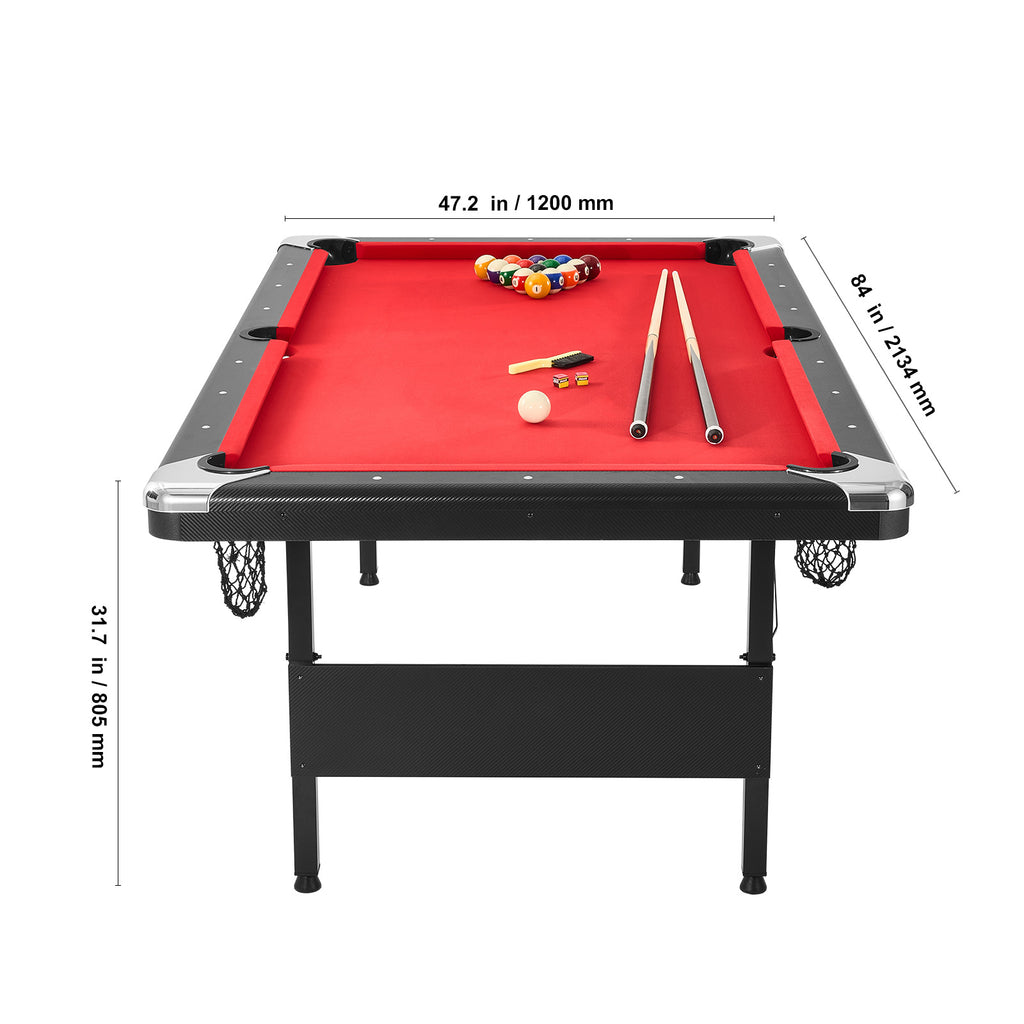 Uimoso 6,3/7 Pieds Table De Billard Set Table De Billard Portable Pliable Salle De Jeux