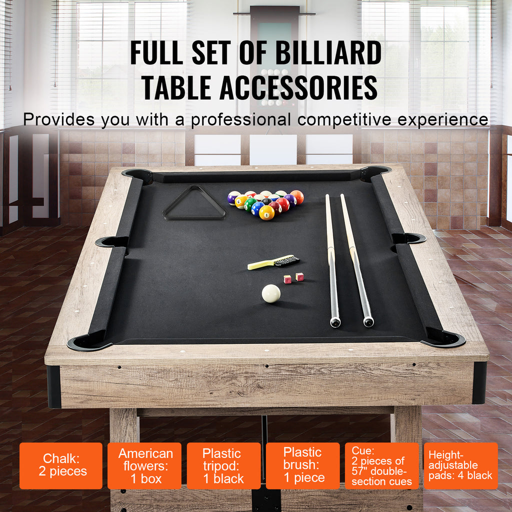 Uimoso 6,3/7 Pieds Table De Billard Set Table De Billard Portable Pliable Salle De Jeux