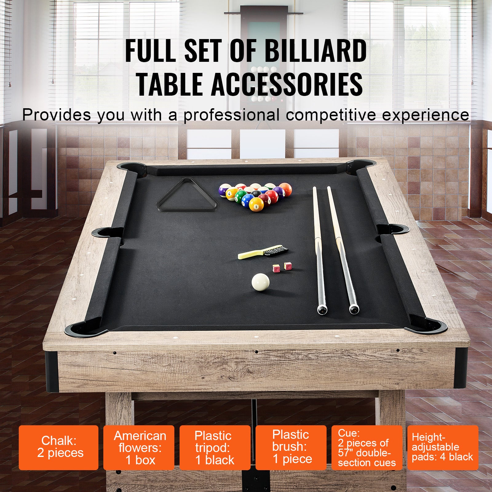 Uimoso 6,3/7 Pieds Table De Billard Set Table De Billard Portable Pliable Salle De Jeux