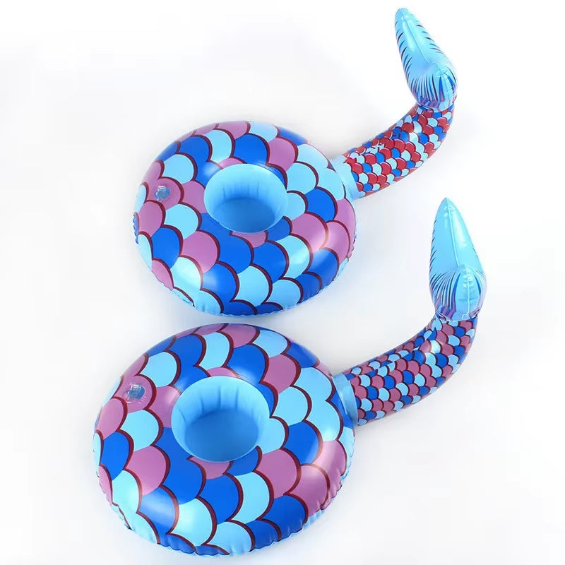 Mini Water Coasters Floating Inflatable Cup Holder Swimming Pool Drink Float Toy Inflatable Circle Pool Coasters Swan Flamingo