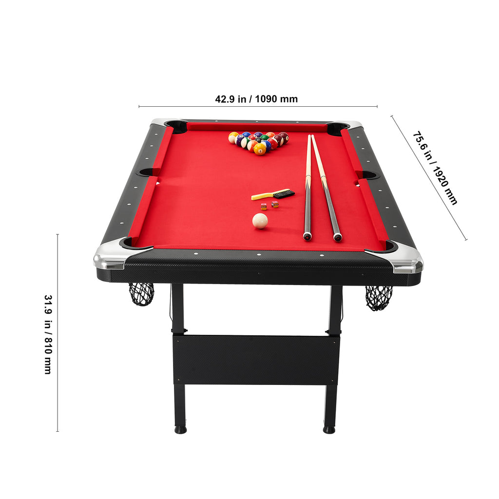 Uimoso 6,3/7 Pieds Table De Billard Set Table De Billard Portable Pliable Salle De Jeux