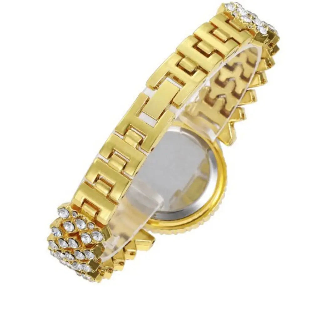 Crystal-Encrusted Diamond Bracelet Watch Adjustable Elegant Wrist Watches Precise Water Resistant Wristwatch Birthday Gift