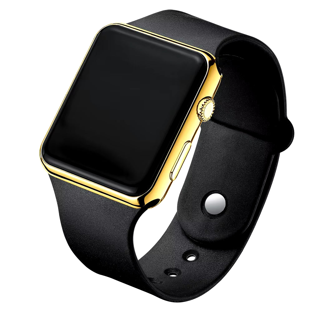 Stylish LED Digital Sports Watch for Men and Women - Black Silicone Casual Wristband
