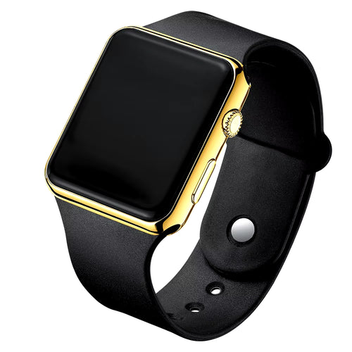 Stylish LED Digital Sports Watch for Men and Women - Black Silicone Casual Wristband