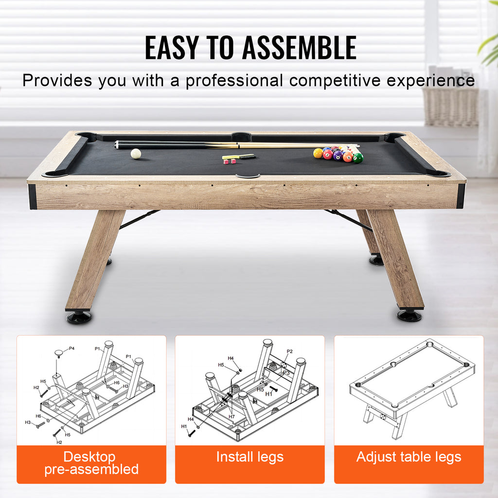 Uimoso 6,3/7 Pieds Table De Billard Set Table De Billard Portable Pliable Salle De Jeux