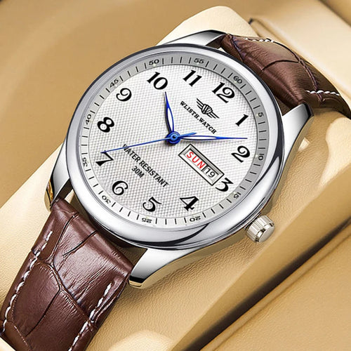 Business Watch for Men Retro Calendar Men'S Quartz