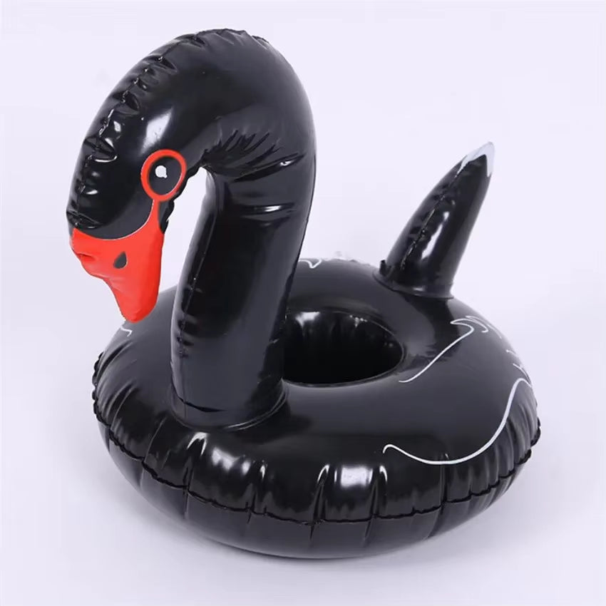 Mini Water Coasters Floating Inflatable Cup Holder Swimming Pool Drink Float Toy Inflatable Circle Pool Coasters Swan Flamingo