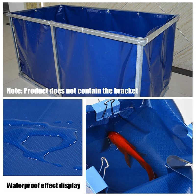 2X1X0.9M Aquaculture Pool PVC Coated Cloth COATED BANNER Tarpaulin Fish Pond Crayfish Koi Culture Child Water Pool without Frame