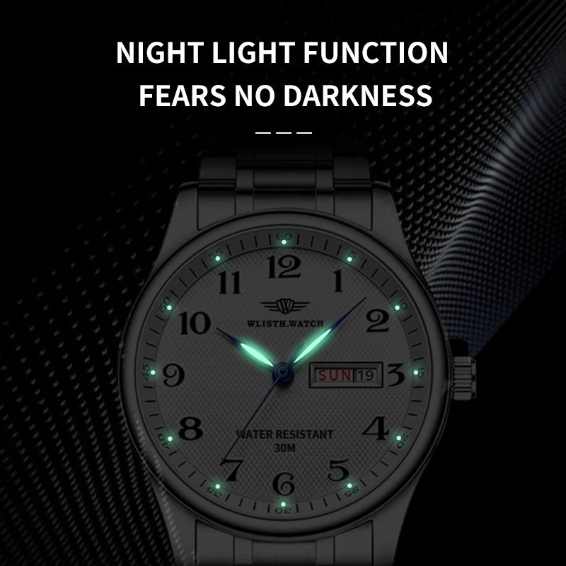 Business Watch for Men Retro Calendar Men'S Quartz