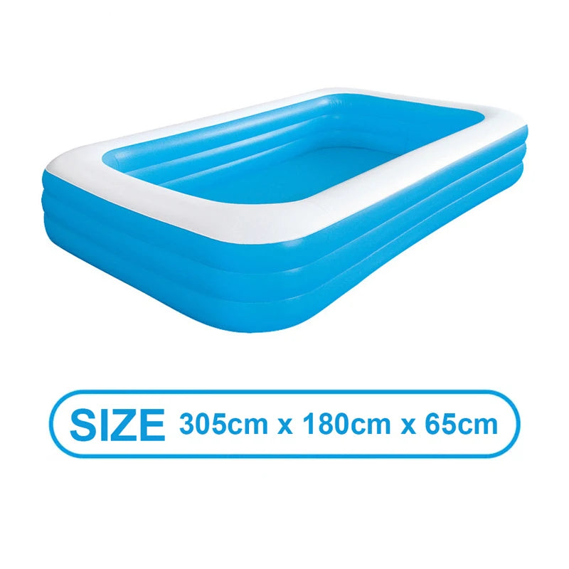2M/2.6M/300Cm Large Inflatable Swimming Pool Adults Kids Pools Bathing Tub Outdoor Indoor Bathtub Water Pool Family Party Toys