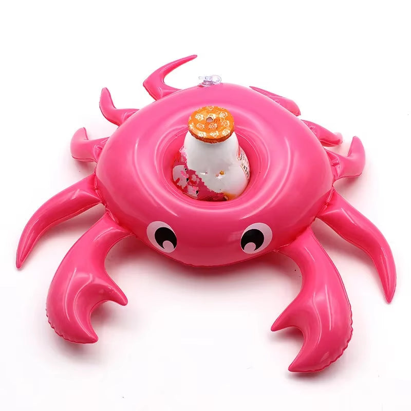 Mini Water Coasters Floating Inflatable Cup Holder Swimming Pool Drink Float Toy Inflatable Circle Pool Coasters Swan Flamingo
