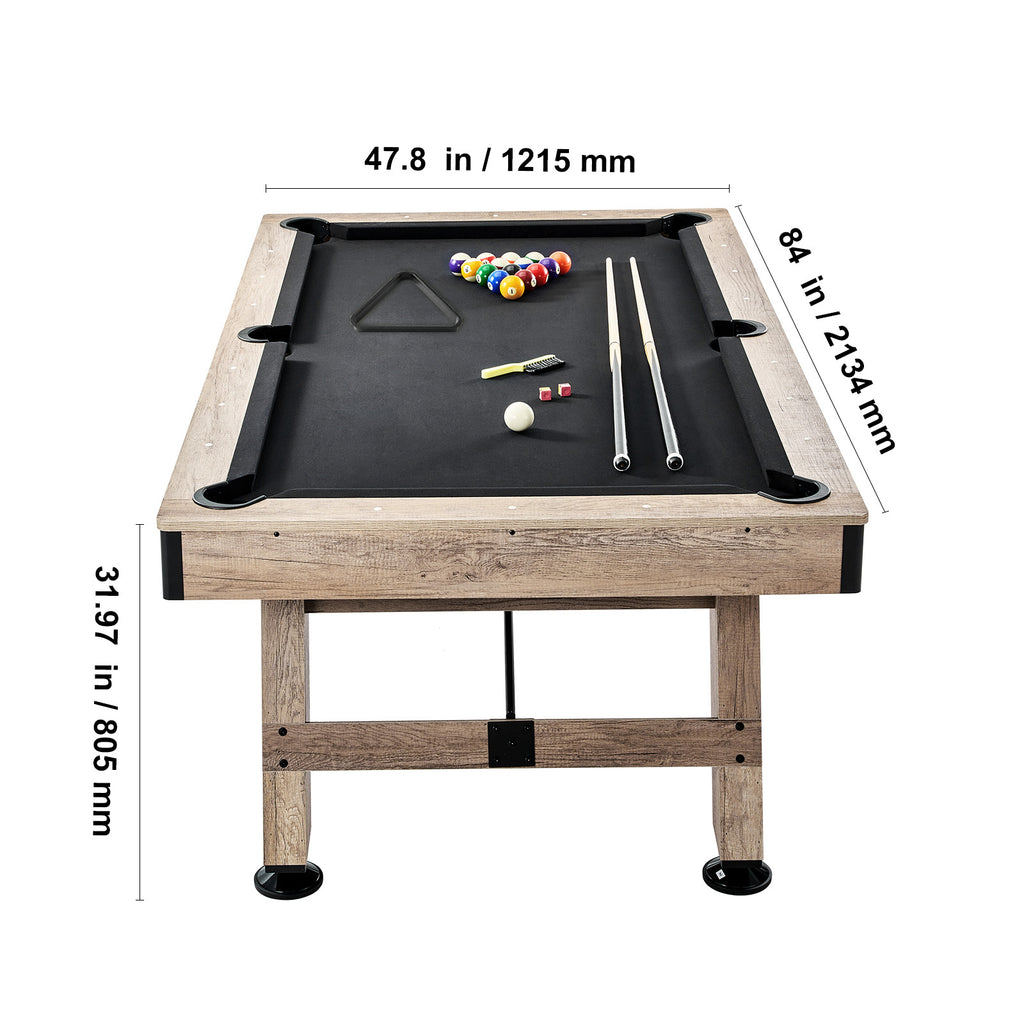 Uimoso 6,3/7 Pieds Table De Billard Set Table De Billard Portable Pliable Salle De Jeux
