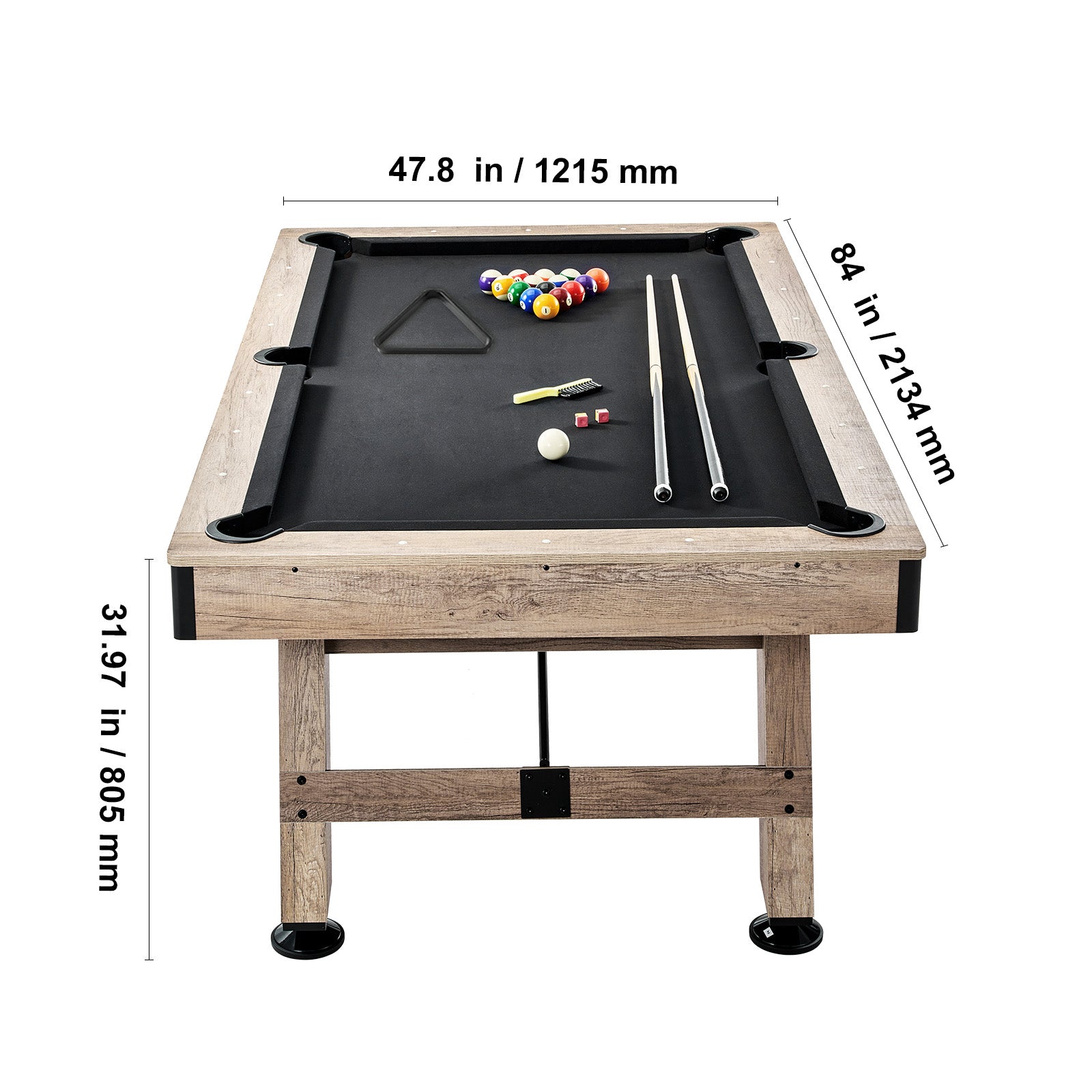 Uimoso 6,3/7 Pieds Table De Billard Set Table De Billard Portable Pliable Salle De Jeux