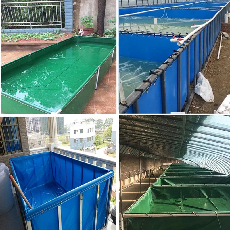 2X1X0.9M Aquaculture Pool PVC Coated Cloth COATED BANNER Tarpaulin Fish Pond Crayfish Koi Culture Child Water Pool without Frame