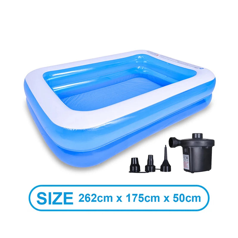 2M/2.6M/300Cm Large Inflatable Swimming Pool Adults Kids Pools Bathing Tub Outdoor Indoor Bathtub Water Pool Family Party Toys