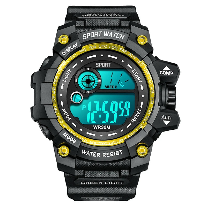 Level up your style with our new Men's LED Digital Watches! 💪✨ Fashionable, waterproof, and perfect for any adventure! ⌚️ #SportyStyle #MilitaryChic #LuminousWatch