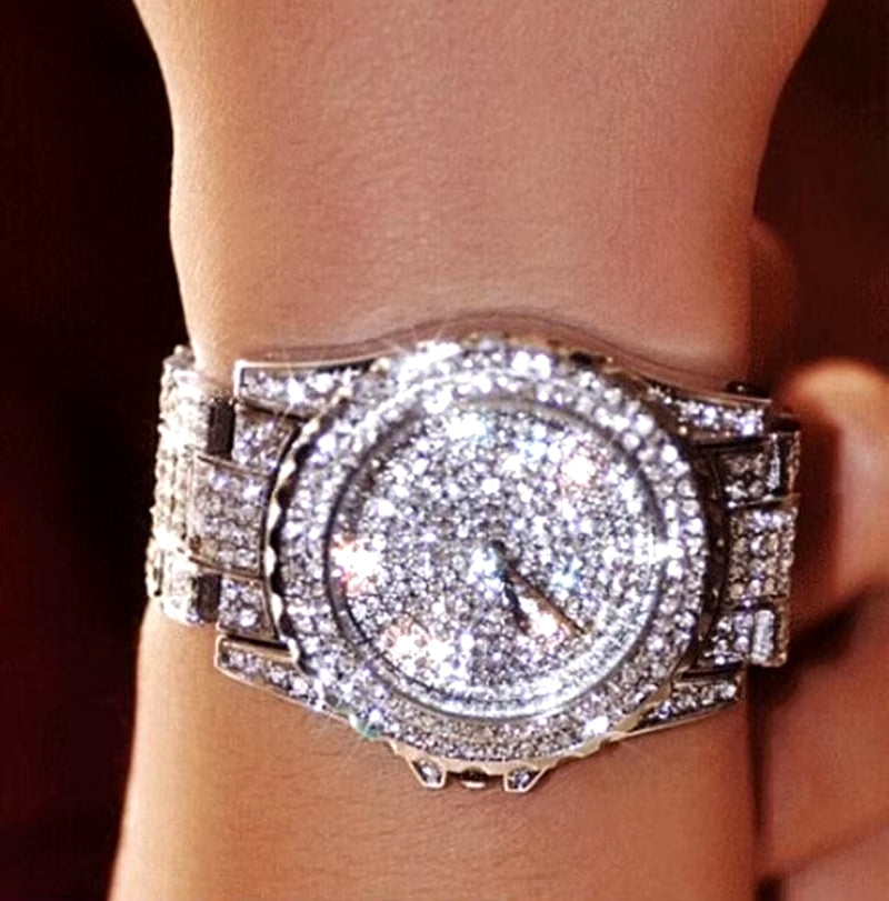 Feminino Relogio Women Watches Crystal Full Steel Ladies Wristwatch Quartz Woman Reloj Hombre Montre Femme Zegarek Damski Saati