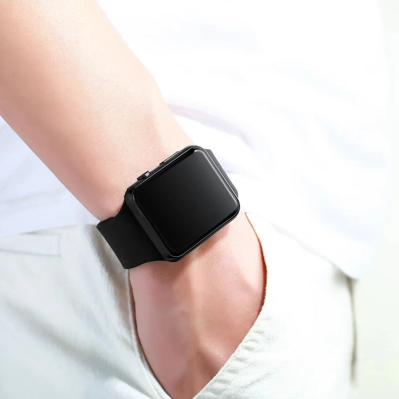 Stylish LED Digital Sports Watch for Men and Women - Black Silicone Casual Wristband