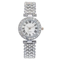 Crystal-Encrusted Diamond Bracelet Watch Adjustable Elegant Wrist Watches Precise Water Resistant Wristwatch Birthday Gift