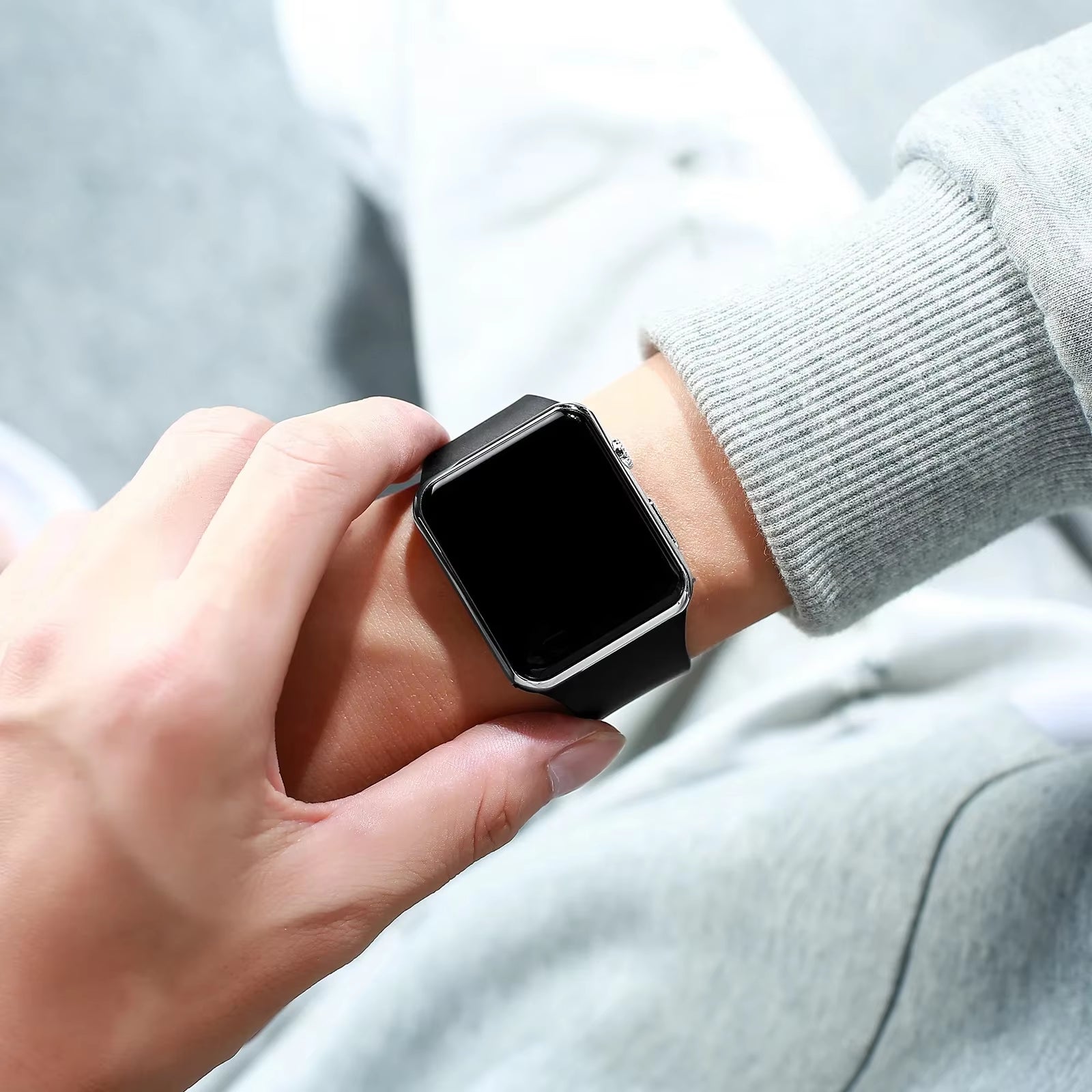 Stylish LED Digital Sports Watch for Men and Women - Black Silicone Casual Wristband